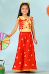 Shop_Cute Couture_Yellow Cotton Shibori Print Top And Palazzo Set _Online_at_Aza_Fashions