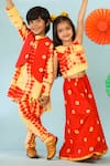 Cute Couture_Yellow Cotton Shibori Print Top And Palazzo Set _at_Aza_Fashions
