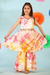 Shop_Cute Couture_Multi Color Cotton Gota Patti Abstract Print Anarkali And Skirt Set _Online_at_Aza_Fashions