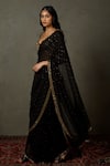 RI.Ritu Kumar_Black Silk Embroidery Zardozi And Mukaish Ananya Saree With Blouse _Online_at_Aza_Fashions
