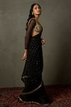 Buy_RI.Ritu Kumar_Black Silk Embroidery Zardozi And Mukaish Ananya Saree With Blouse _Online_at_Aza_Fashions