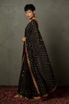 RI.Ritu Kumar_Black Silk, Viscose Embroidery Sweetheart Sohini Saree With Sleeveless Blouse _Online_at_Aza_Fashions