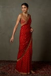 Buy_RI.Ritu Kumar_Red Saree And Blouse Fabric & Sohini With Sleeveless _Online_at_Aza_Fashions