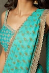 Shop_RI.Ritu Kumar_Green Saree - Viscose Georgette Embroidered Jardin With Blouse _Online_at_Aza_Fashions