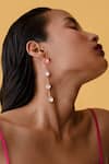 Esme by Aashna Dalmia_Orange Embellished Straight Lined Shaped Long Earrings _Online_at_Aza_Fashions