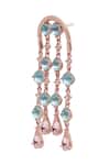 Esme By Aashna Dalmia_Blue Embellished Stripe Danglers _Online_at_Aza_Fashions