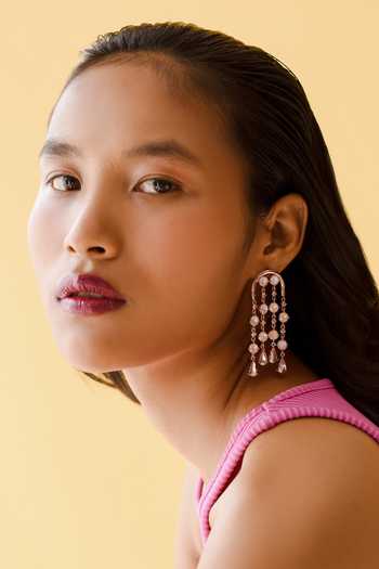 Buy_ESME_Gold Plated Purple Swarovski Embellished Danglers _Online_at_Aza_Fashions