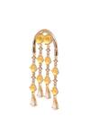 Buy_Esme by Aashna Dalmia_Yellow Swarovski Hanging Earrings _Online_at_Aza_Fashions
