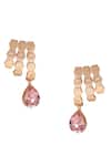 Shop_Esme By Aashna Dalmia_Wine Crystal Textured Drop Earrings _Online_at_Aza_Fashions