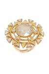 Buy_ESME_Gold Plated Stones Geometric Cutwork Ring _Online_at_Aza_Fashions