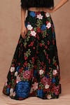 SHRIYA SOM_Black Tulle Embroidery Floral Flower Vine Skirt _Online_at_Aza_Fashions