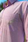 Buy_Philocaly_Pink 100% Cotton Steeplechase Pinstripe Shirt _Online_at_Aza_Fashions