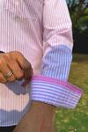 Shop_Philocaly_Pink 100% Cotton Steeplechase Pinstripe Shirt _Online_at_Aza_Fashions