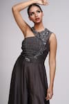 Buy_Shruti S_Grey Silk Embroidery Sequin Round Bustier Jumpsuit _Online_at_Aza_Fashions