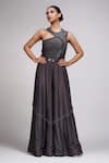 Shop_Shruti S_Grey Silk Embroidery Sequin Round Bustier Jumpsuit _Online_at_Aza_Fashions