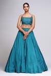 Shop_Shruti S_Green Lehenga And Blouse Silk Embroidery Thread Scoop Neck Waistband Set _Online_at_Aza_Fashions