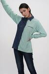 Shruti S_Green And Denim Shirt_Online_at_Aza_Fashions