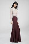 Shruti S_Brown Modal Bell Bottom Pant_at_Aza_Fashions
