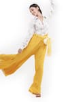 Shruti S_Yellow Modal Hand Block And Tie-dye Falling Man & Jumpsuit For Women_at_Aza_Fashions