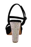 Fuchsia by aashaka mehta_Black Crystals Embellished Block Heels_Online_at_Aza_Fashions