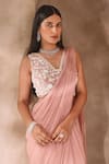 Buy_Seema Thukral_Pink Georgette Embroidery Anchor Threads Pre-stitched Saree With Blouse For Kids_Online_at_Aza_Fashions