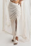 Buy_Seema Thukral_Ivory Cami Top And Skirt- Georgette Ruffle Cape With Cowl Set _Online_at_Aza_Fashions