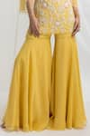 Buy_Seema Thukral_Yellow Cape And Kurta Georgette Hand Embroidery Sequins Floral Gharara Set _Online_at_Aza_Fashions