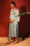 Buy_Shetab Kazmi_Blue Modal Satin Printed Floral Digital Round Tunic And Pant Set _Online_at_Aza_Fashions