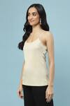 Buy_Aarke Ritu Kumar_White Polyester And Georgette Frill Bodice Top_Online_at_Aza_Fashions