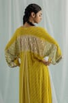 Surbhi Gupta_Yellow Kurta And Dhoti Pant Georgette Printed Floral V Zane & Set  _Online_at_Aza_Fashions