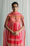 Buy_Surbhi Gupta_Fuchsia Kurta And Dhoti Pant Georgette Embellished Eira Printed Set  _Online_at_Aza_Fashions