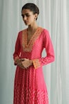 Buy_Surbhi Gupta_Pink Noa Geometric Block Print Anarkali Set_Online_at_Aza_Fashions