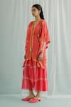 Surbhi Gupta_Pink Kaftan Georgette Block Print Shazi Short Trouser Set  _Online_at_Aza_Fashions