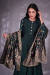 Buy_Safaa_Green Moonga Silk Woven Floral Pattern Round Anarkali Set _Online_at_Aza_Fashions