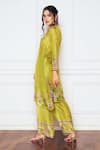 Buy_Sakshi Girri_Green Dupion Silk Printed Floral V A-line Kurta And Palazzo Set  _Online_at_Aza_Fashions