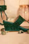 Shop House Of Vian Green Beads, Stones Samara Embroidered Wedges Online at Aza Fashions Shop_House Of Vian_Green Beads, Stones Samara Embroidered Wedges _Online_at_Aza_Fashions