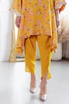 Shop_Seeaash_Yellow Cotton Printed Floral Notched Asmira Kurta And Dhoti Pant Set _Online_at_Aza_Fashions