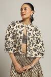 Buy_Sejal Kamdar_Ivory Gajji Silk Embellished Pipe Jacket: Open Lehenga Set For Women_Online_at_Aza_Fashions