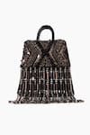 Born Flash_Black Embellished Seraphim Leather Bag _Online_at_Aza_Fashions
