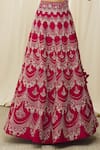 Shop_JAYANTI REDDY_Red And Raw Embroidery Scallop Pattern Bridal Lehenga Set  