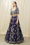 Buy_JAYANTI REDDY_Purple And Raw Embroidery Aari Floral Bridal Lehenga Set  _Online_at_Aza_Fashions