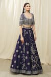 Shop_JAYANTI REDDY_Purple And Raw Embroidery Aari Floral Bridal Lehenga Set  _Online_at_Aza_Fashions