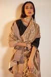 Shop_Shorshe Clothing_Grey Handloom Tissue Woven Geometric Saree _Online_at_Aza_Fashions