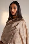 Buy_Shorshe Clothing_Grey Raw Silk Gota Patti Lace Dupatta _Online_at_Aza_Fashions