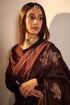 Shorshe Clothing_Purple Chanderi Woven Floral Saree _Online_at_Aza_Fashions