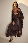 Shop_Shorshe Clothing_Purple Chanderi Woven Floral Saree _at_Aza_Fashions