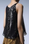 Shorshe Clothing_Black Sequins V Neck Top _Online_at_Aza_Fashions