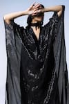 Shop_Shorshe Clothing_Black Sequins Plunge V Jaya Kaftan _Online_at_Aza_Fashions