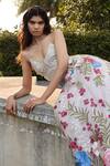 Buy_Shriya Som_Beige Tulle Embellished Cutdana V Neck Fringe Corset Top  _Online_at_Aza_Fashions