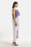 Shop_431-88 By Shweta Kapur_Purple Satin Samara Draped Skirt _Online_at_Aza_Fashions